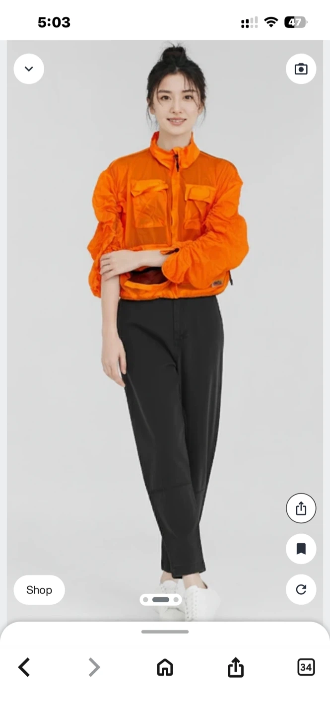 TNA Orange Cropped Windbreaker Jacket