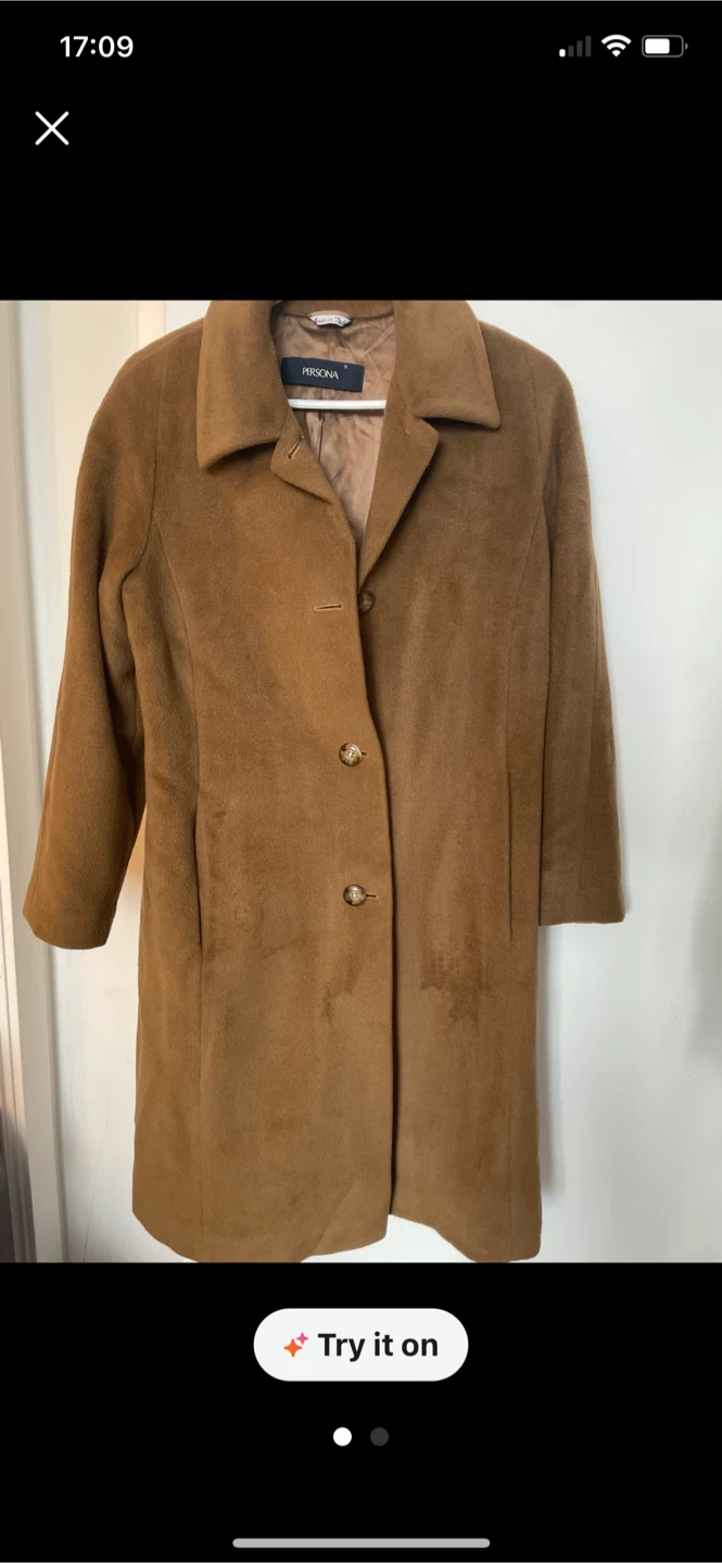 Persona Women's Brown Wool Blend Coat