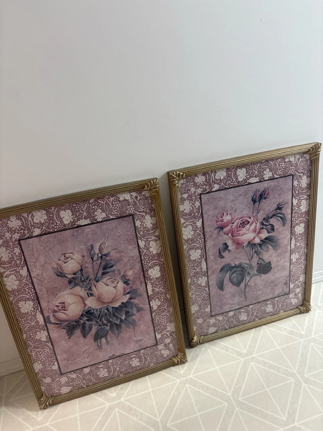 Set of 2 Framed Rose Prints