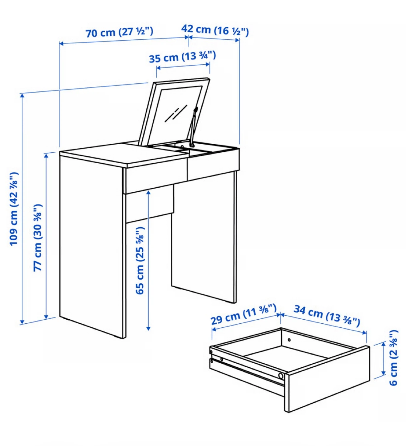Grey Vanity Table with stool - photo 4