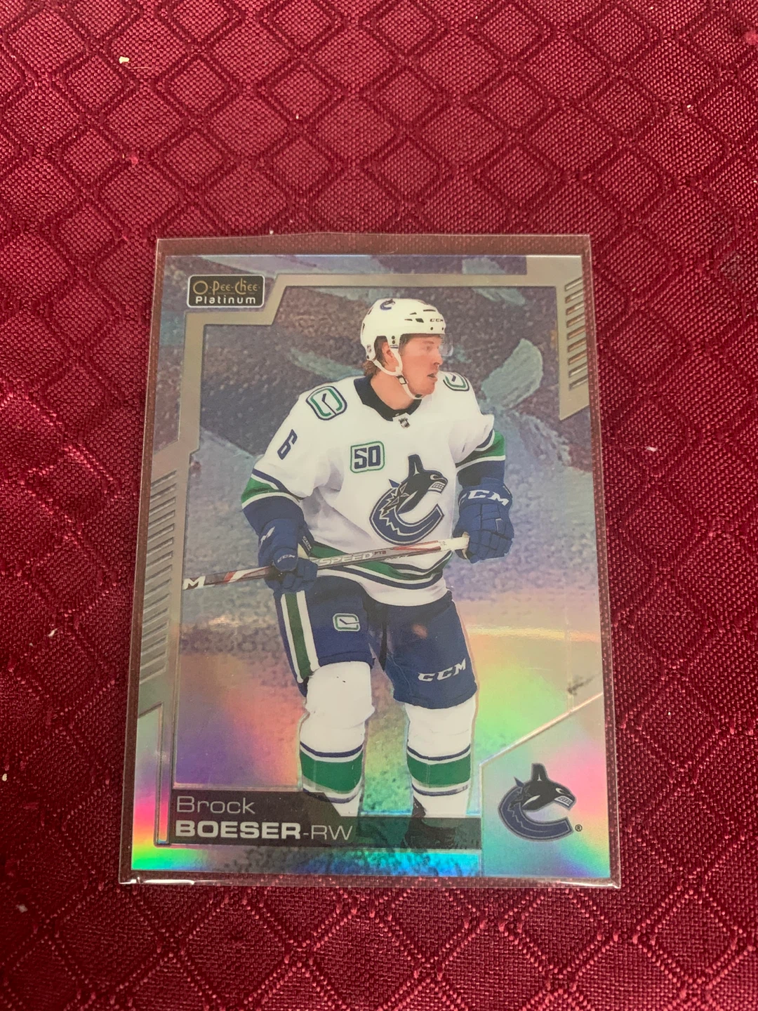 2020-21 O-Pee-Chee Platinum Brock Boeser RC Hockey Card