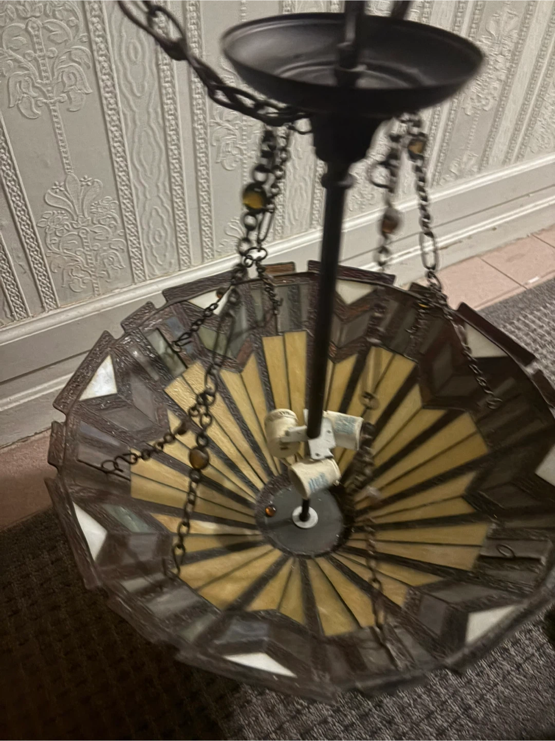 Stained Glass Pendant Light Fixture - photo 2