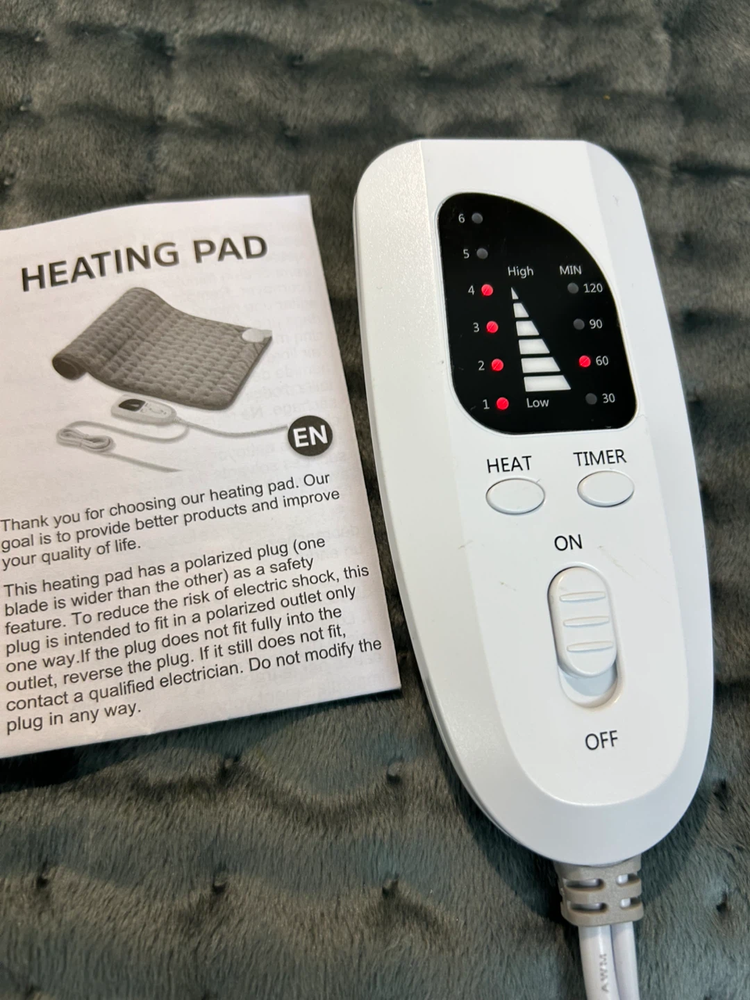 BEAUTIKEN Electric Heating Pad - Dark Gray, 24"x12" - photo 5