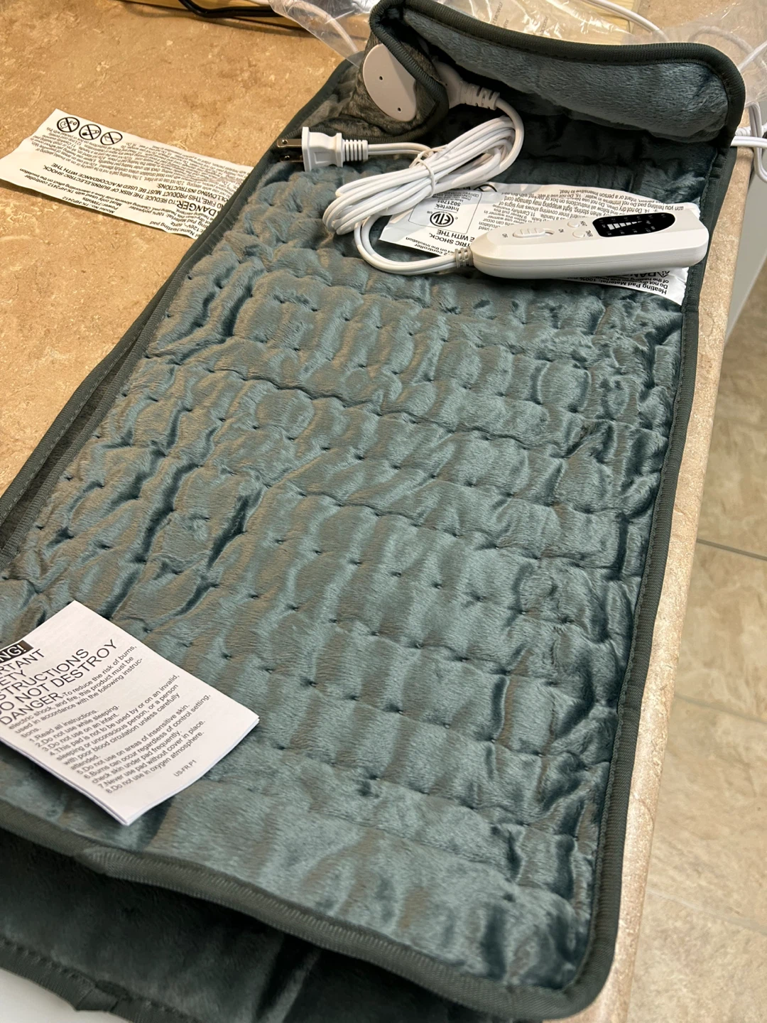 BEAUTIKEN Electric Heating Pad - Dark Gray, 24"x12" - photo 4