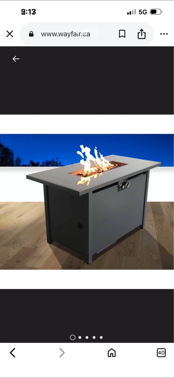 New 43" Rectangular Metal Fireplace