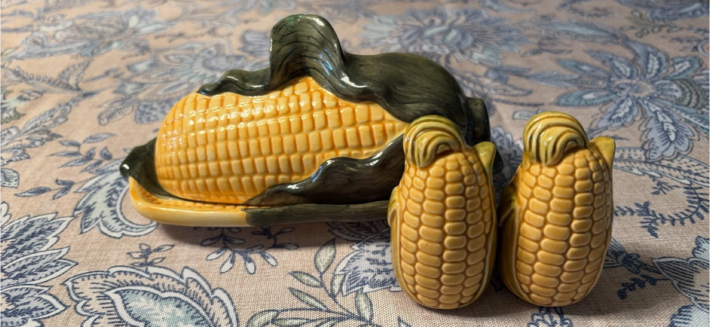 Corn Shaped Butter Dish & Salt and Pepper Shakers