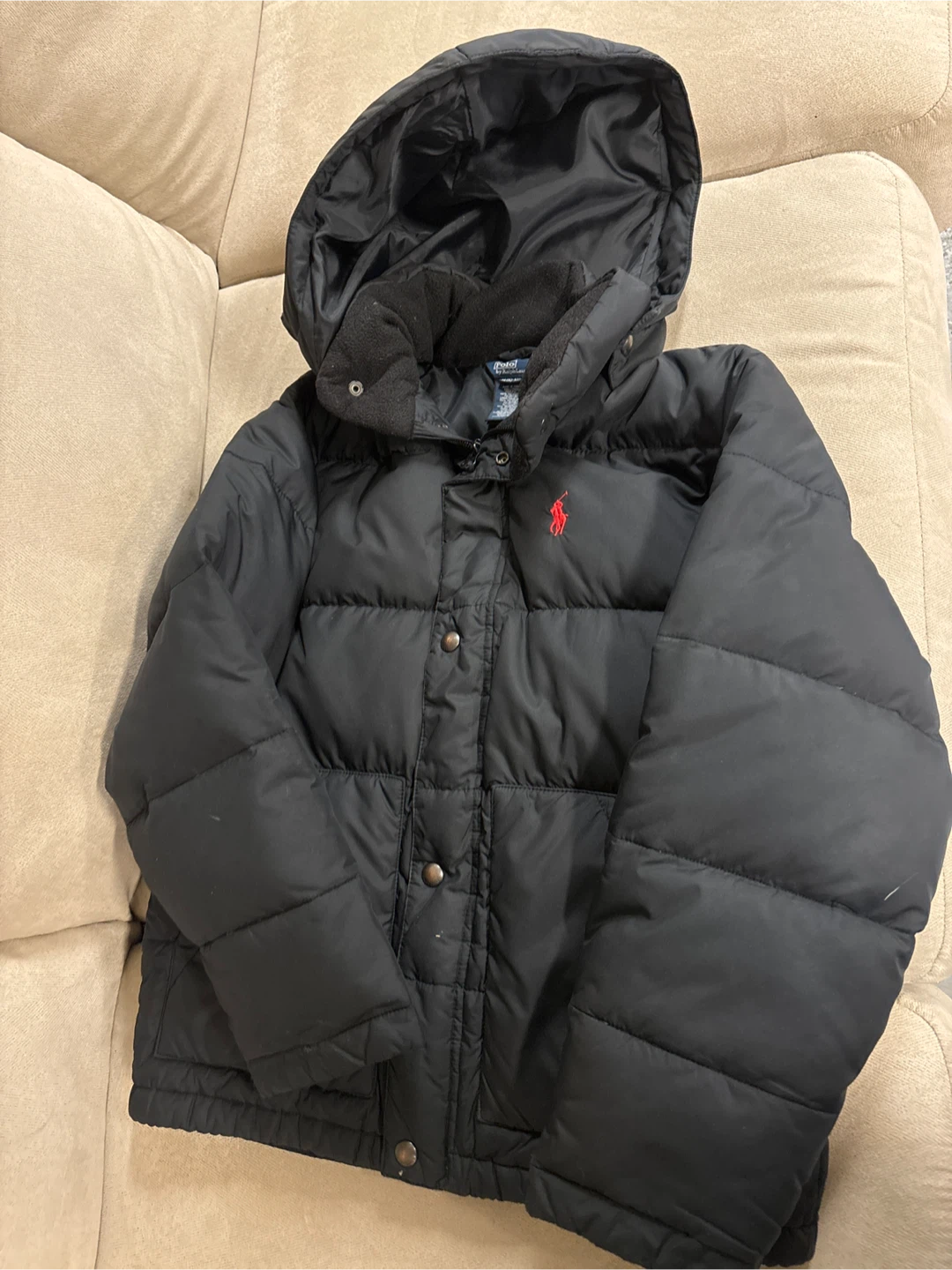 Polo Ralph Lauren Puffer Jacket Black Youth Size M (10-12)