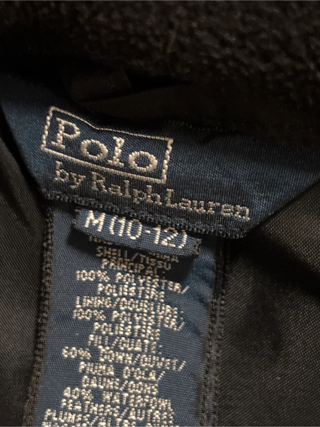 Polo Ralph Lauren Puffer Jacket Black Youth Size M (10-12) - photo 2