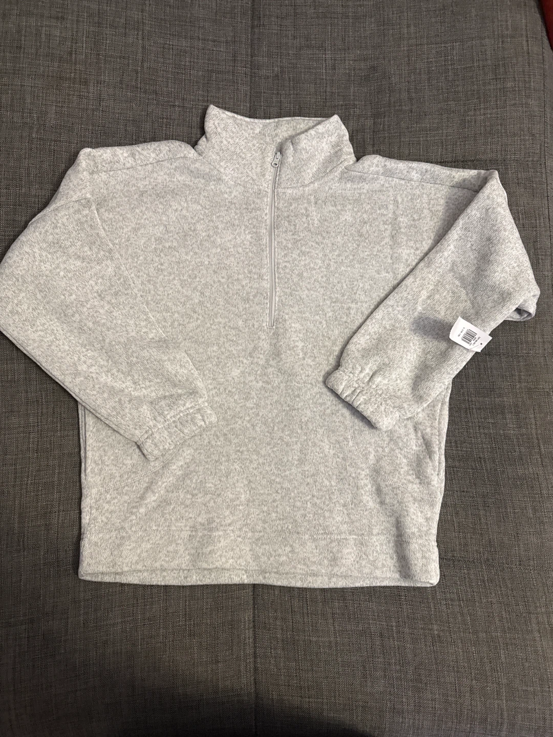 Old Navy Gray Fleece Quarter-Zip Pullover