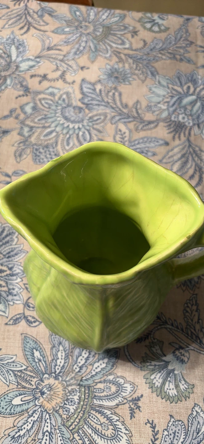 1950’s Olfaire Cabbage Leaf Pitcher Made in Portugal - photo 3
