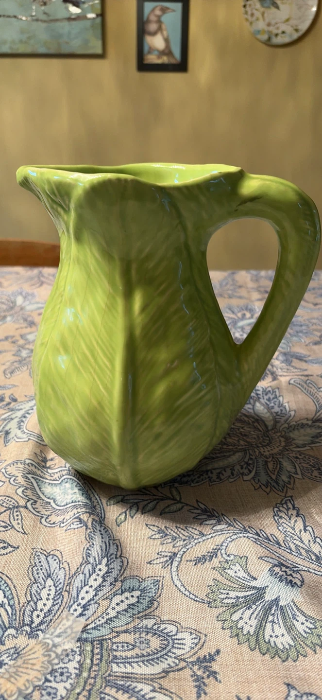 1950’s Olfaire Cabbage Leaf Pitcher Made in Portugal - photo 2