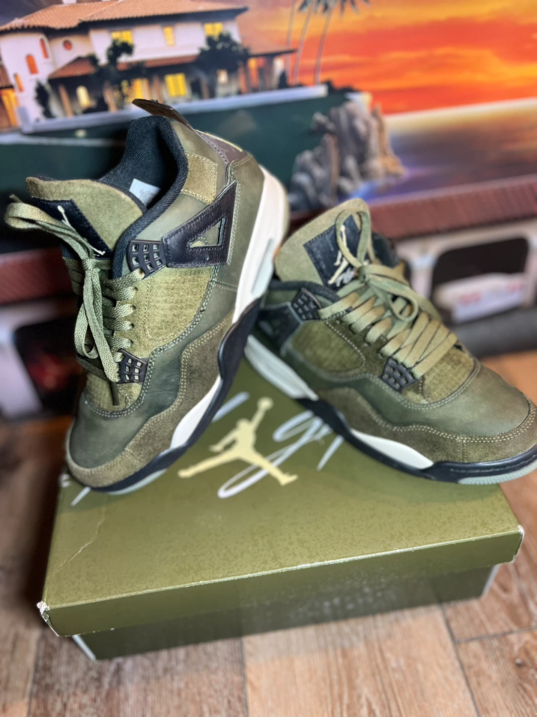 Air Jordan 4 Retro SE Craft "Medium Olive" Shoes Size 10.5