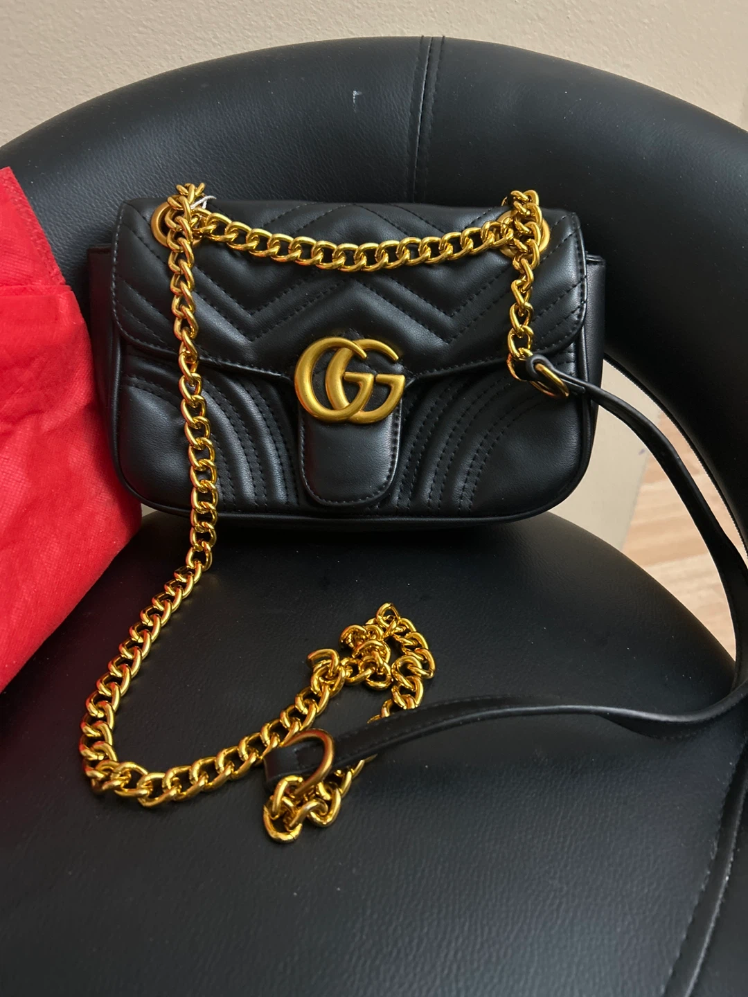 Shoulder black leather bag - photo 2