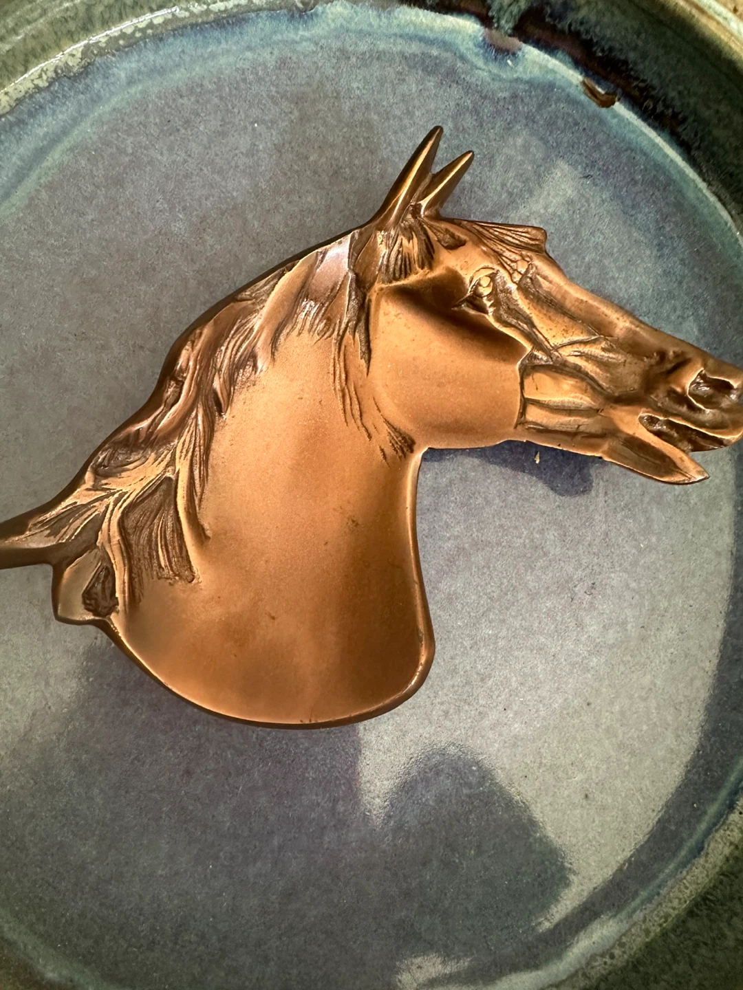 Copper-toned Horse Head Ashtray or Trinket Dish - photo 2