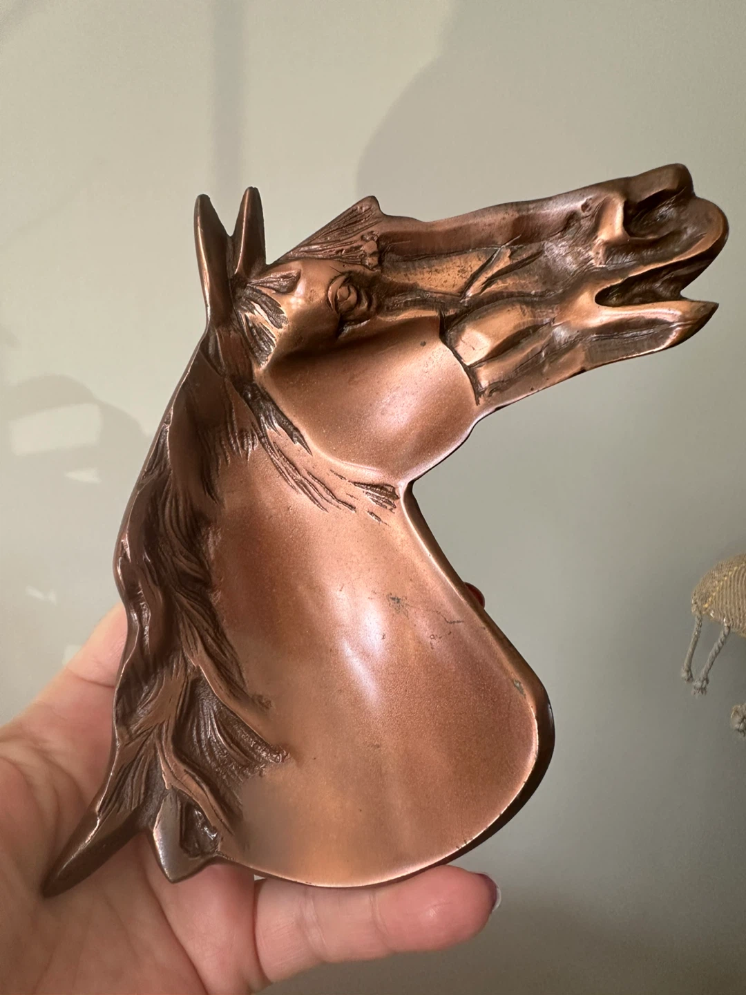 Copper-toned Horse Head Ashtray or Trinket Dish