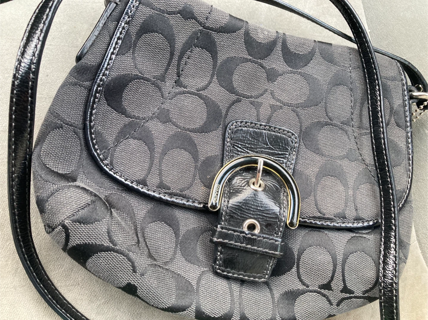 Coach Signature Monogram Shoulder Bag