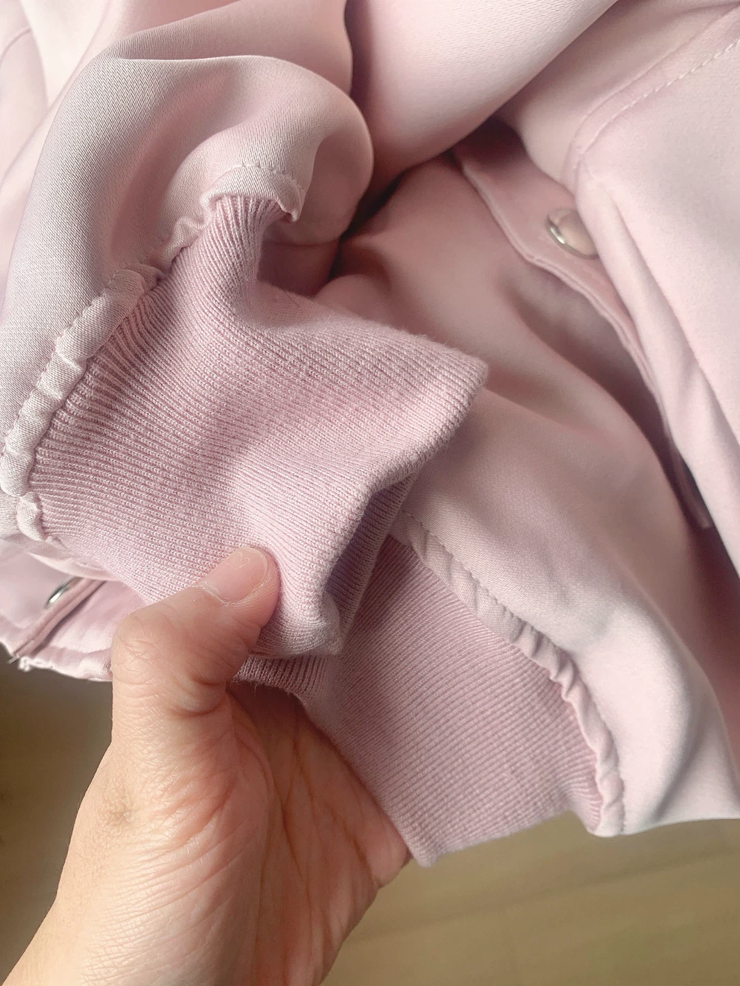 Pink Satin Oversized Bomber Jacket Size M - photo 4