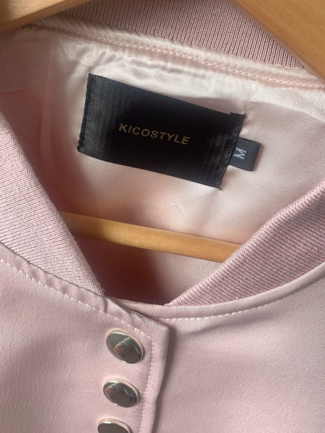 Pink Satin Oversized Bomber Jacket Size M - photo 5