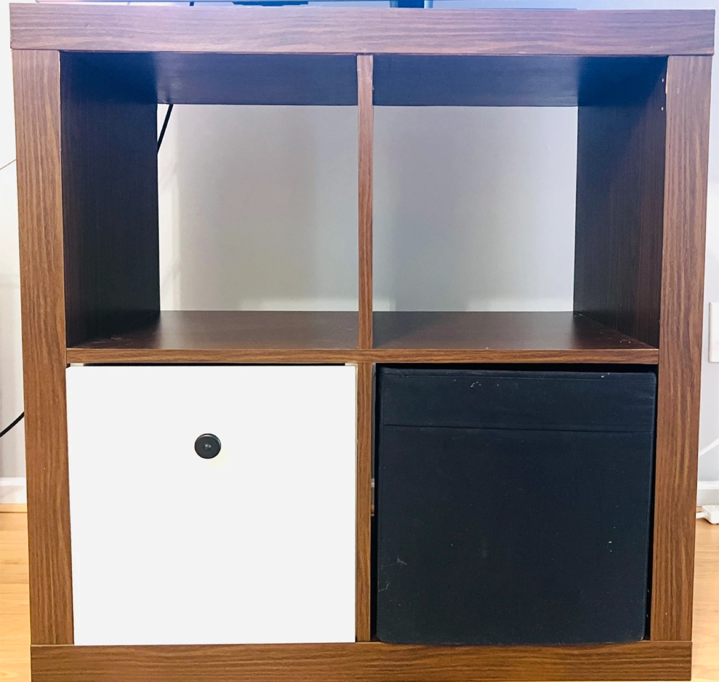 Dark Wood 4-Cube Storage Unit