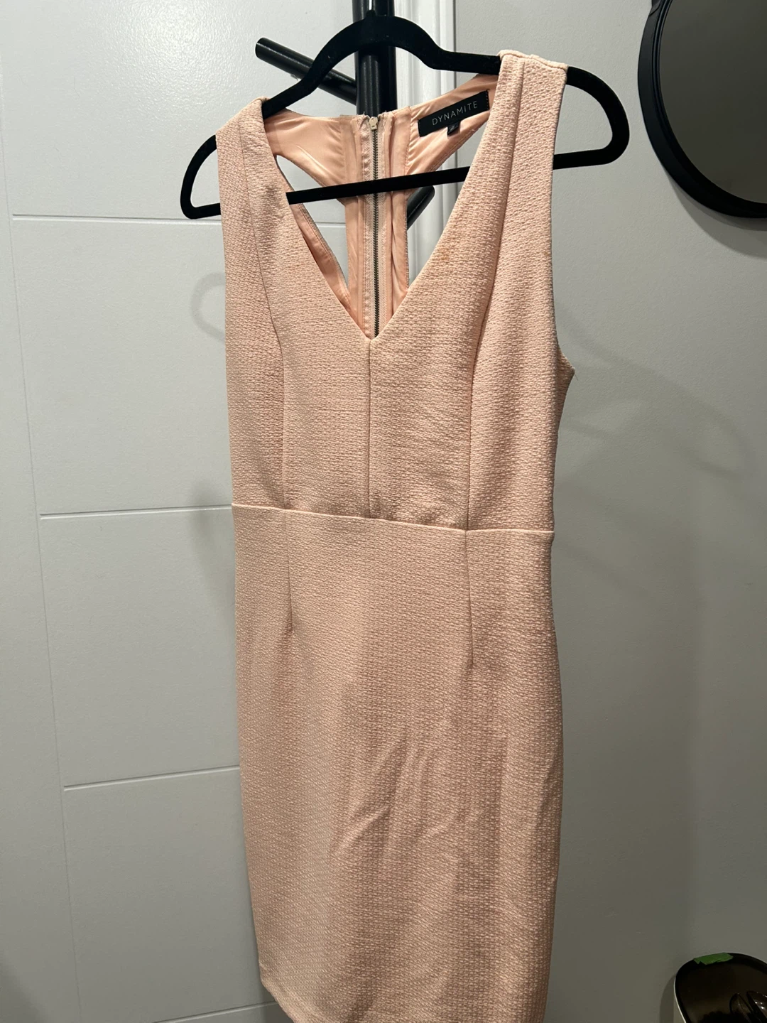DYNAMITE Women's Pink Textured Bodycon Dress
