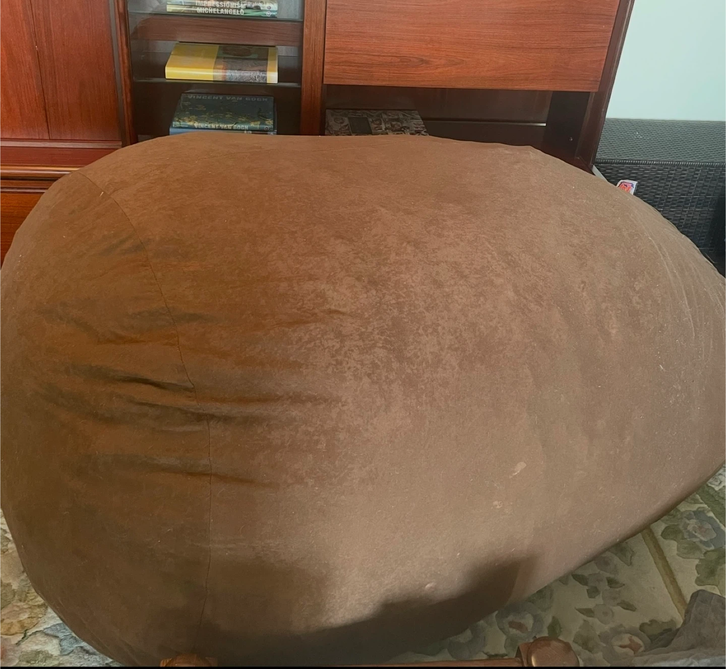Brown Suede Bean Bag Chair - photo 2