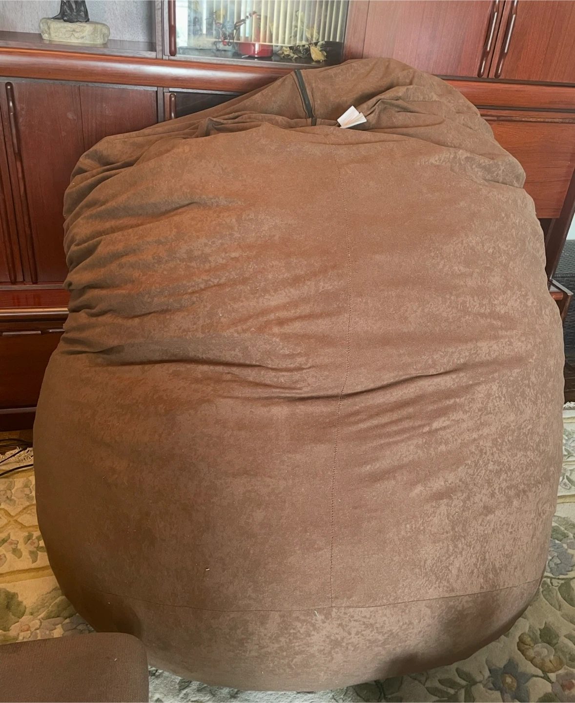 Brown Suede Bean Bag Chair