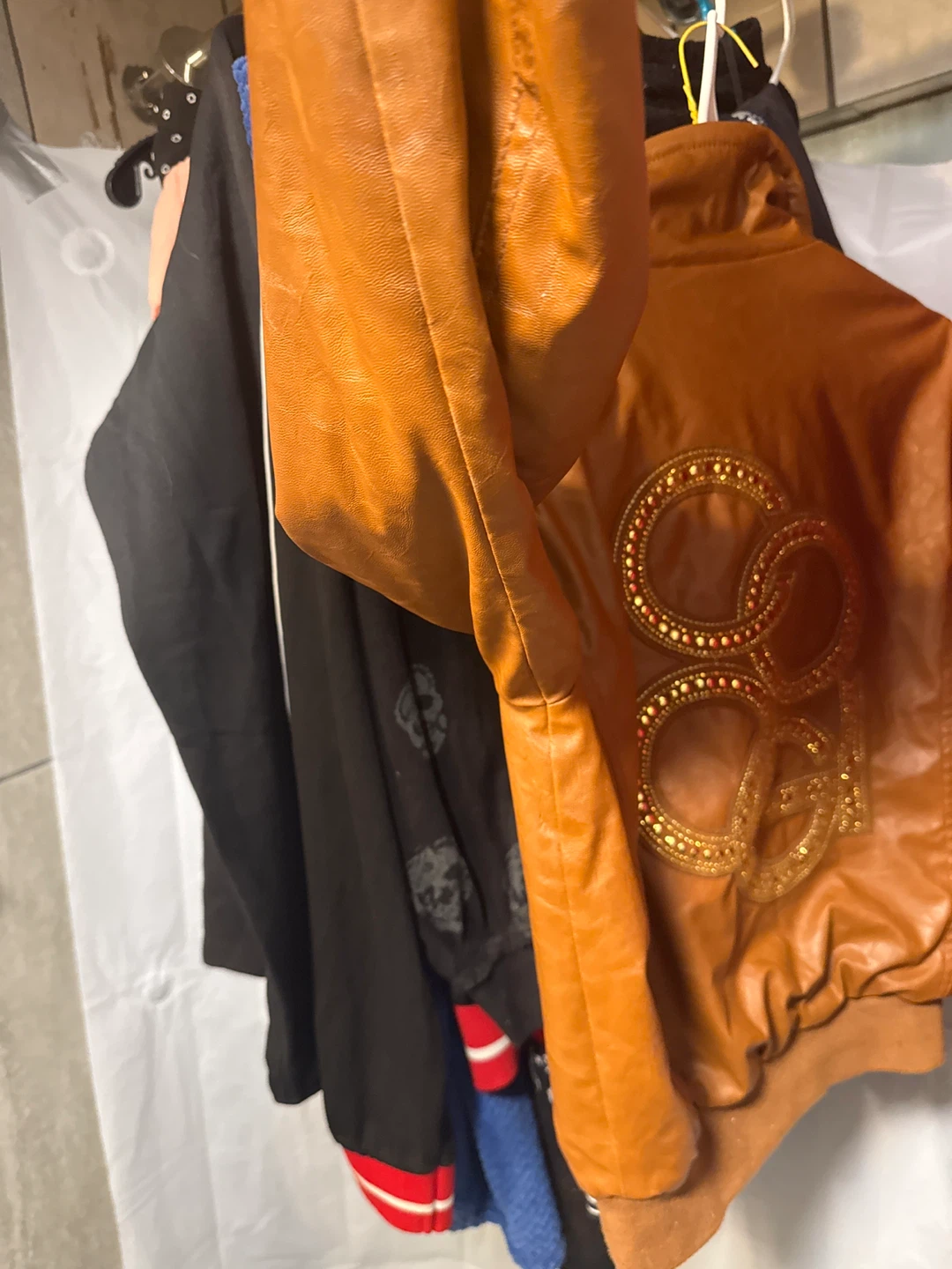 COOGI Brown Faux Leather Bomber Jacket - photo 5