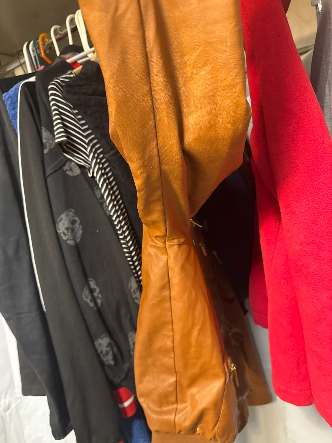 COOGI Brown Faux Leather Bomber Jacket - photo 4