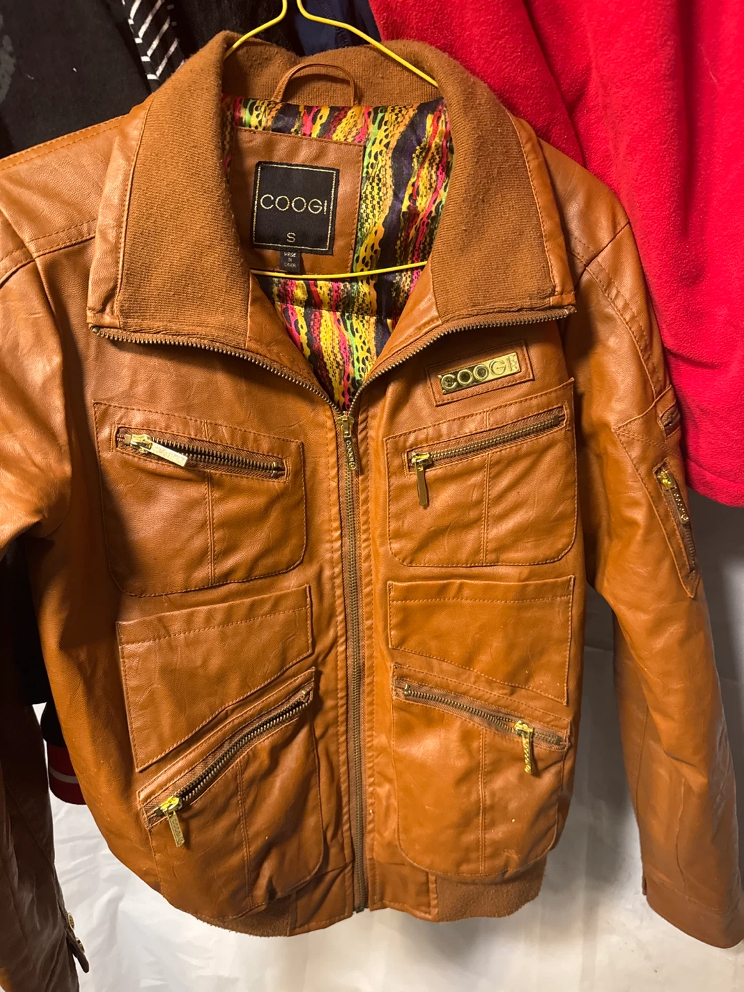 COOGI Brown Faux Leather Bomber Jacket - photo 2