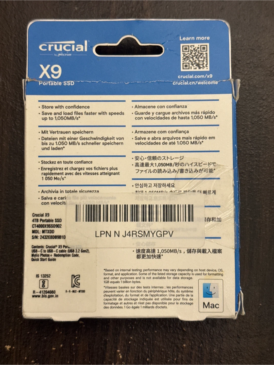 Crucial X9 Portable SSD 4TB - photo 2