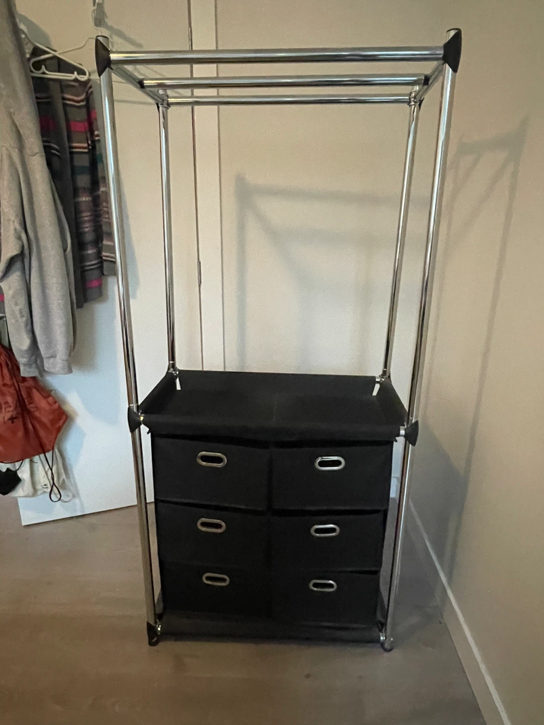 Portable Garment Rack with Storage Drawers