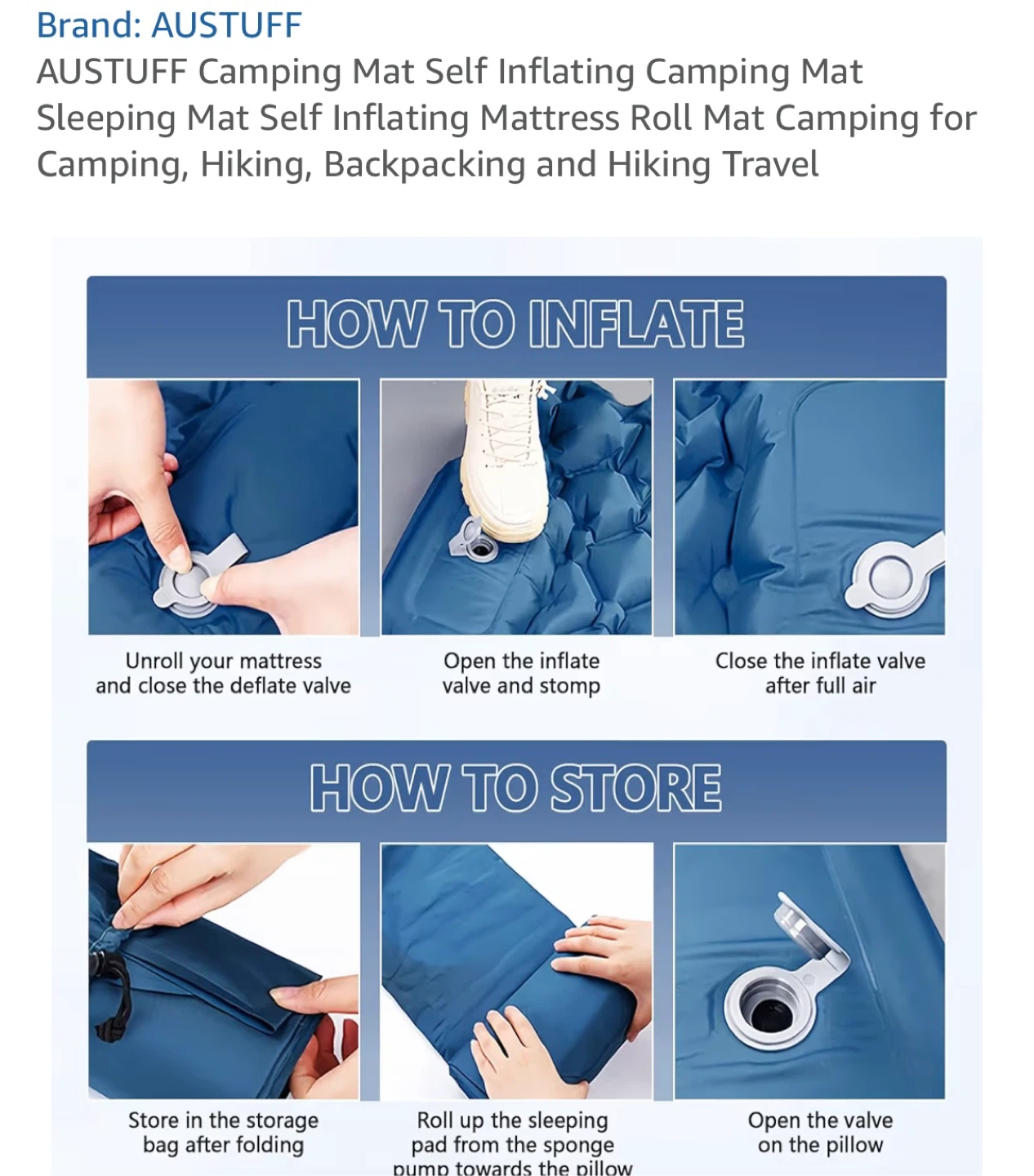 AUSTUFF Camping Sleeping Mat - Blue - photo 3