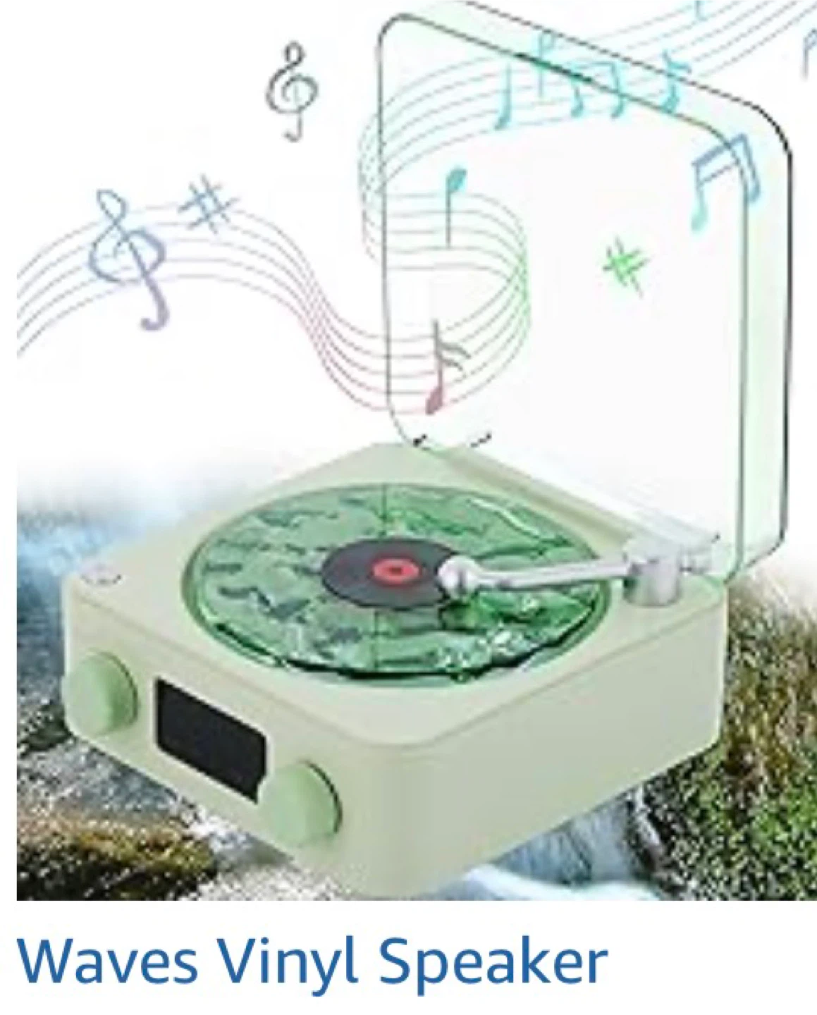 White noise vinyl speaker (light green)