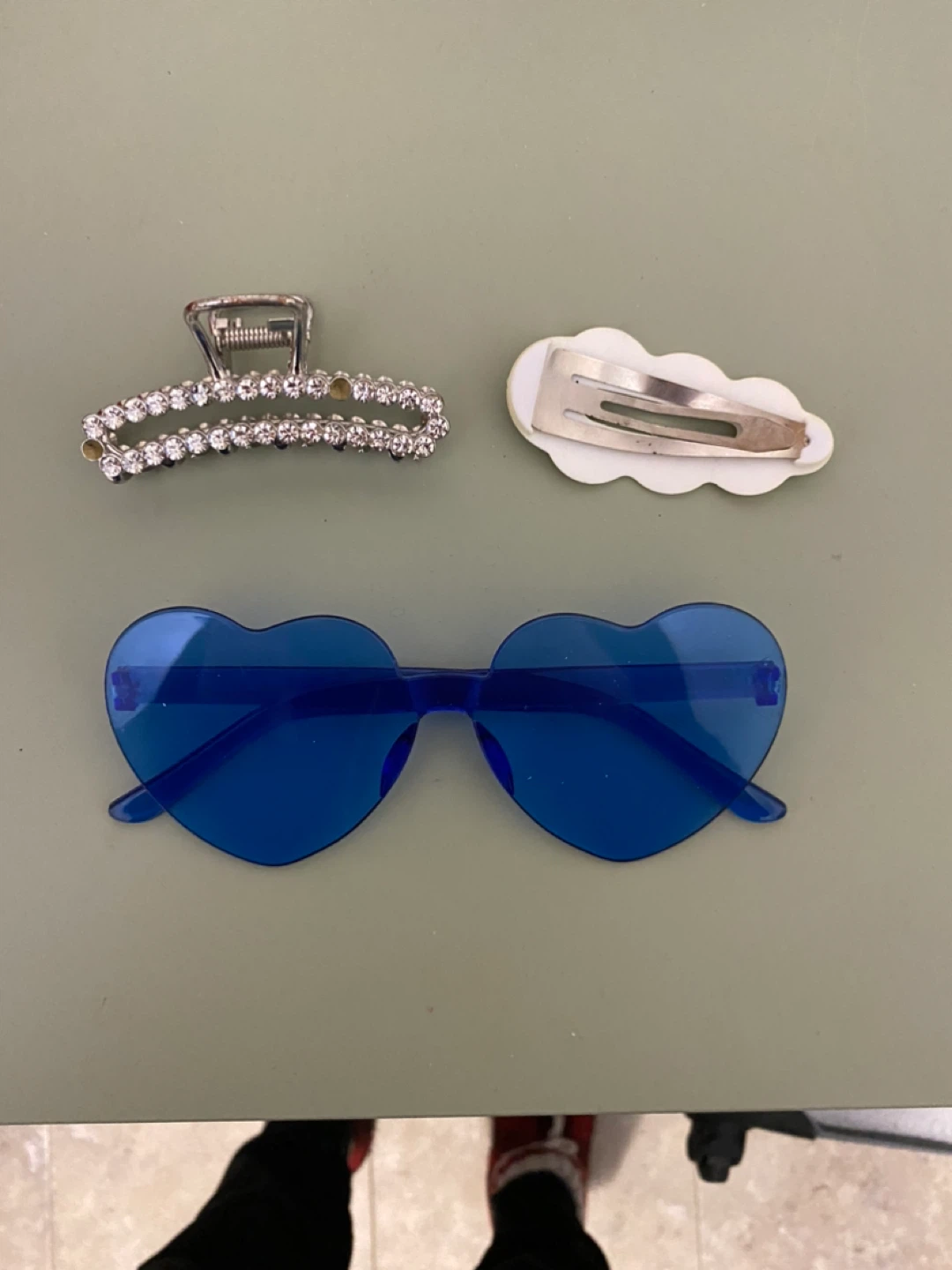Blue Heart Glasses and Hair Clips Set - photo 2