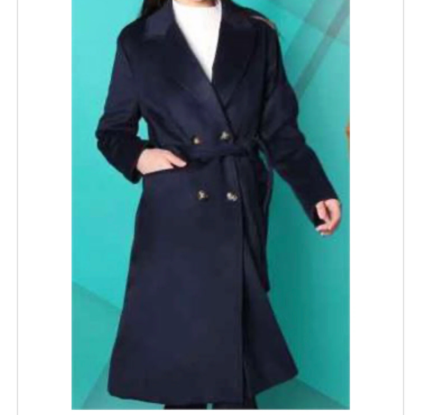 Navy Double-Breasted Coat