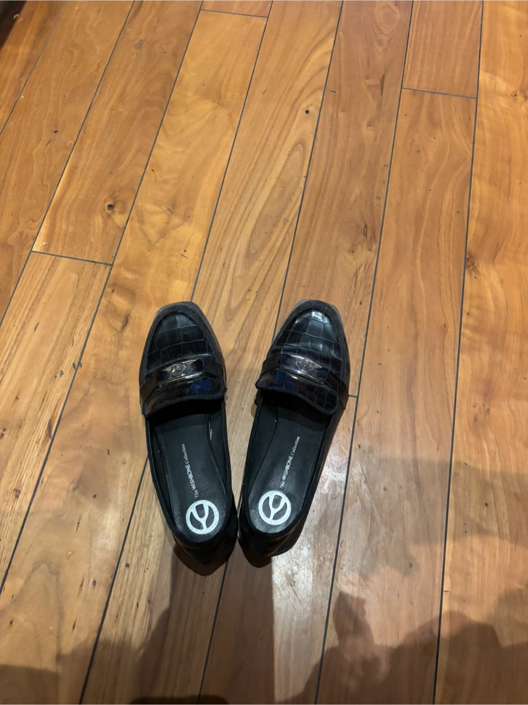 Browns Shoes The Wishbone Collection Black Crocodile Loafers