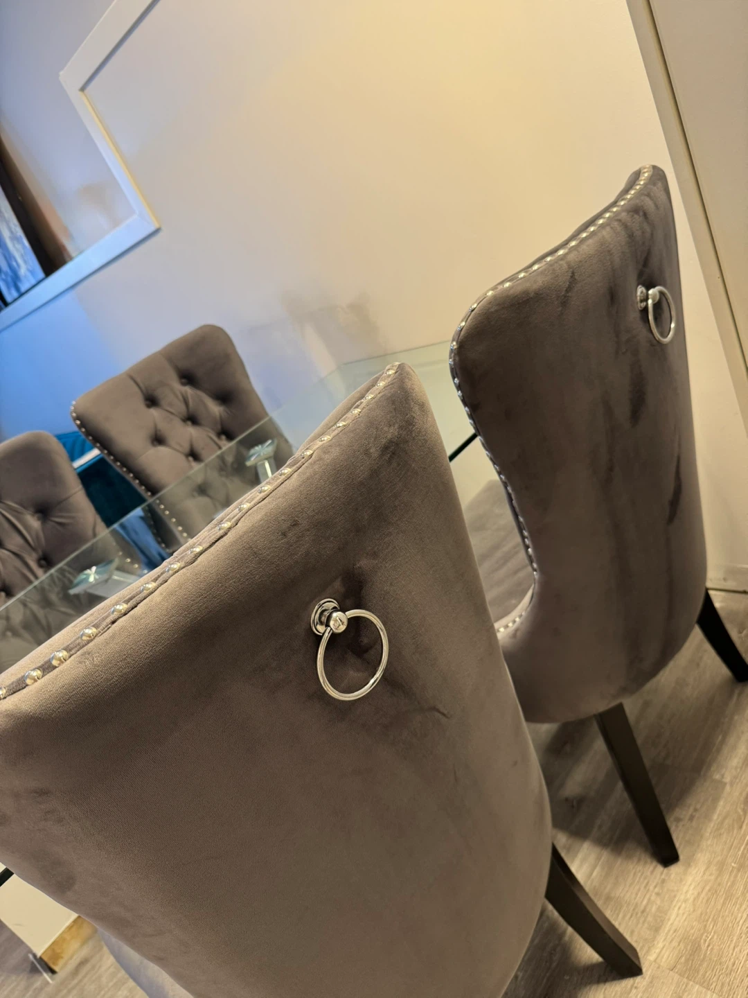 Grey Velvet Dining Chairs (Set of 4) - photo 5