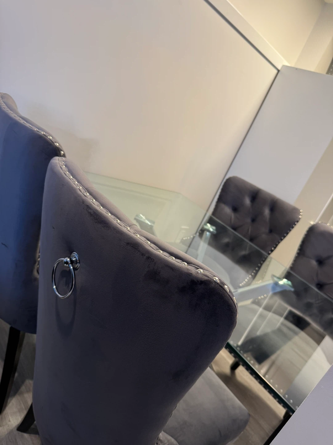 Grey Velvet Dining Chairs (Set of 4) - photo 4