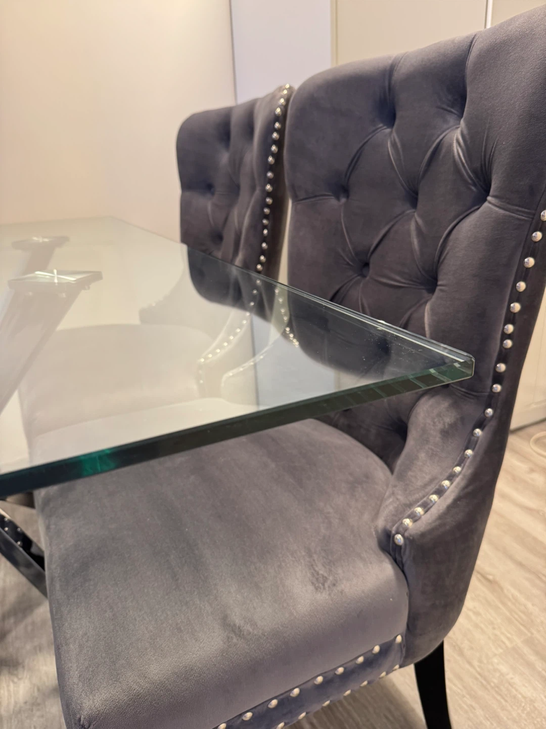 Grey Velvet Dining Chairs (Set of 4) - photo 2