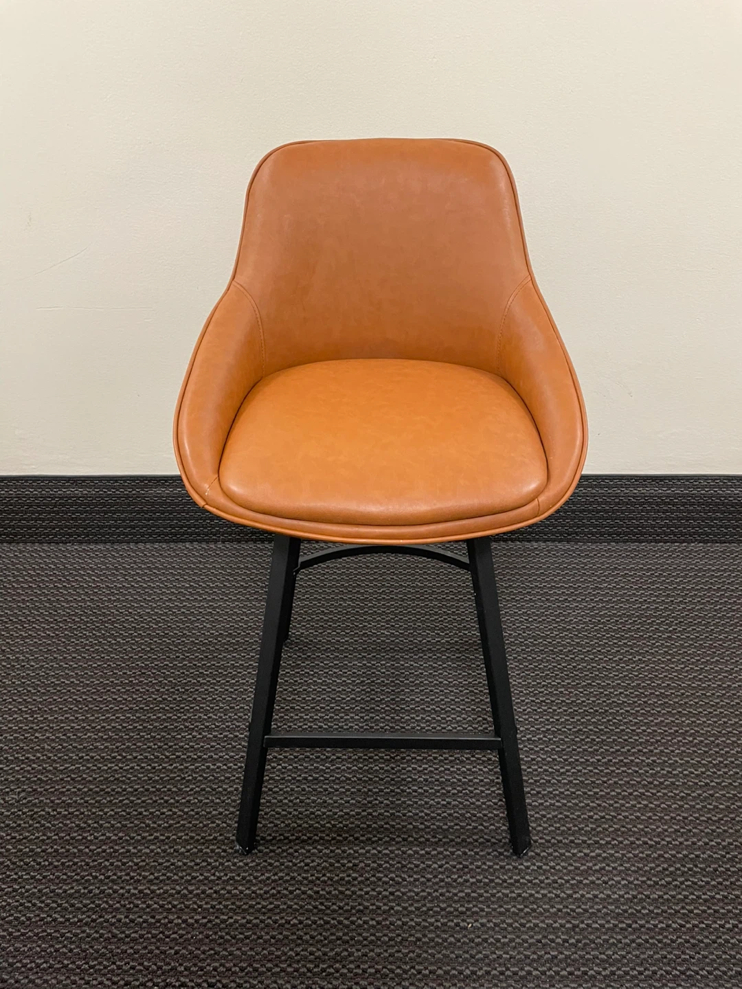 Brown Faux Leather Swivel Bar Stool - photo 3