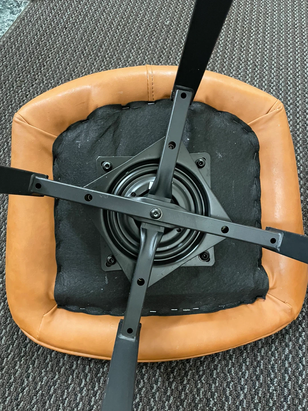 Brown Faux Leather Swivel Bar Stool - photo 4