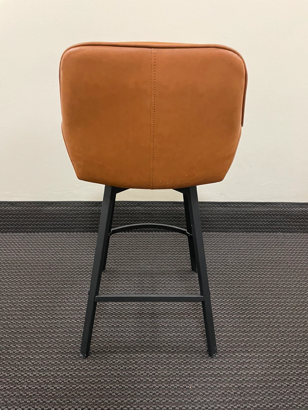 Brown Faux Leather Swivel Bar Stool