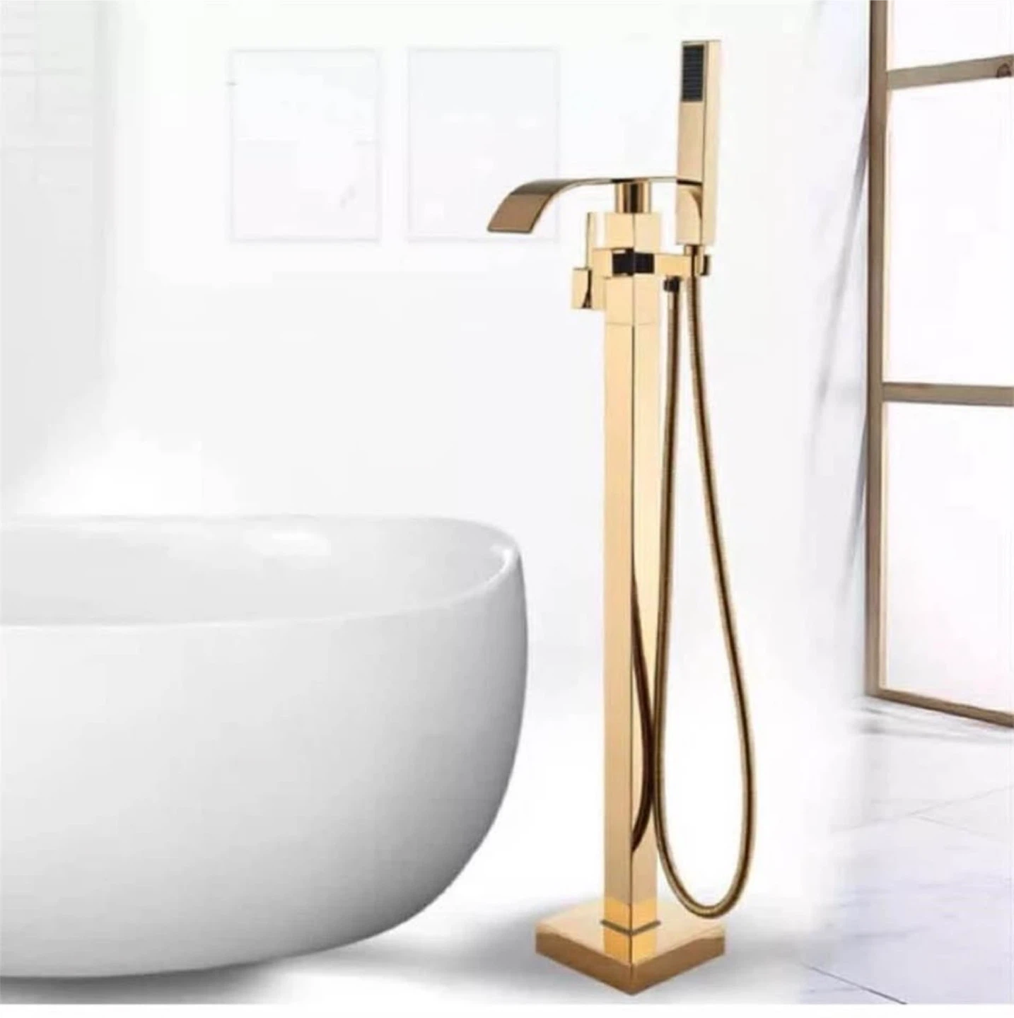 New Tub Filler Faucet Floor mounted.  Gold