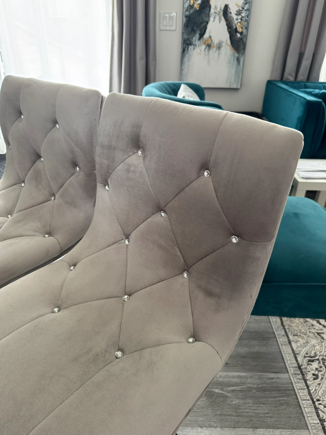 Pair of fancy Tufted Bar Stools - photo 4