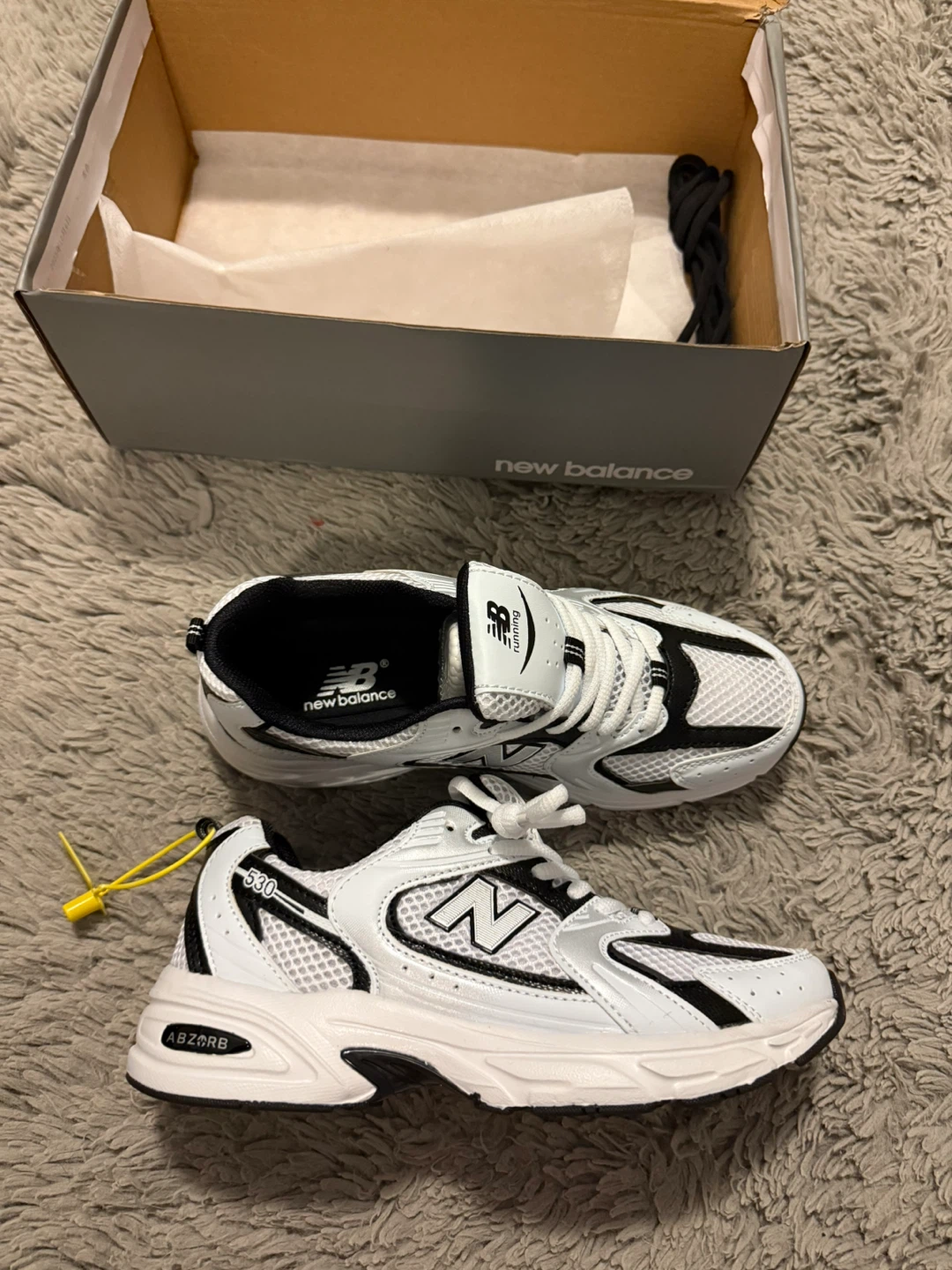 New Balance 530 Running Shoes White/Black Size 7-7.5 - photo 3