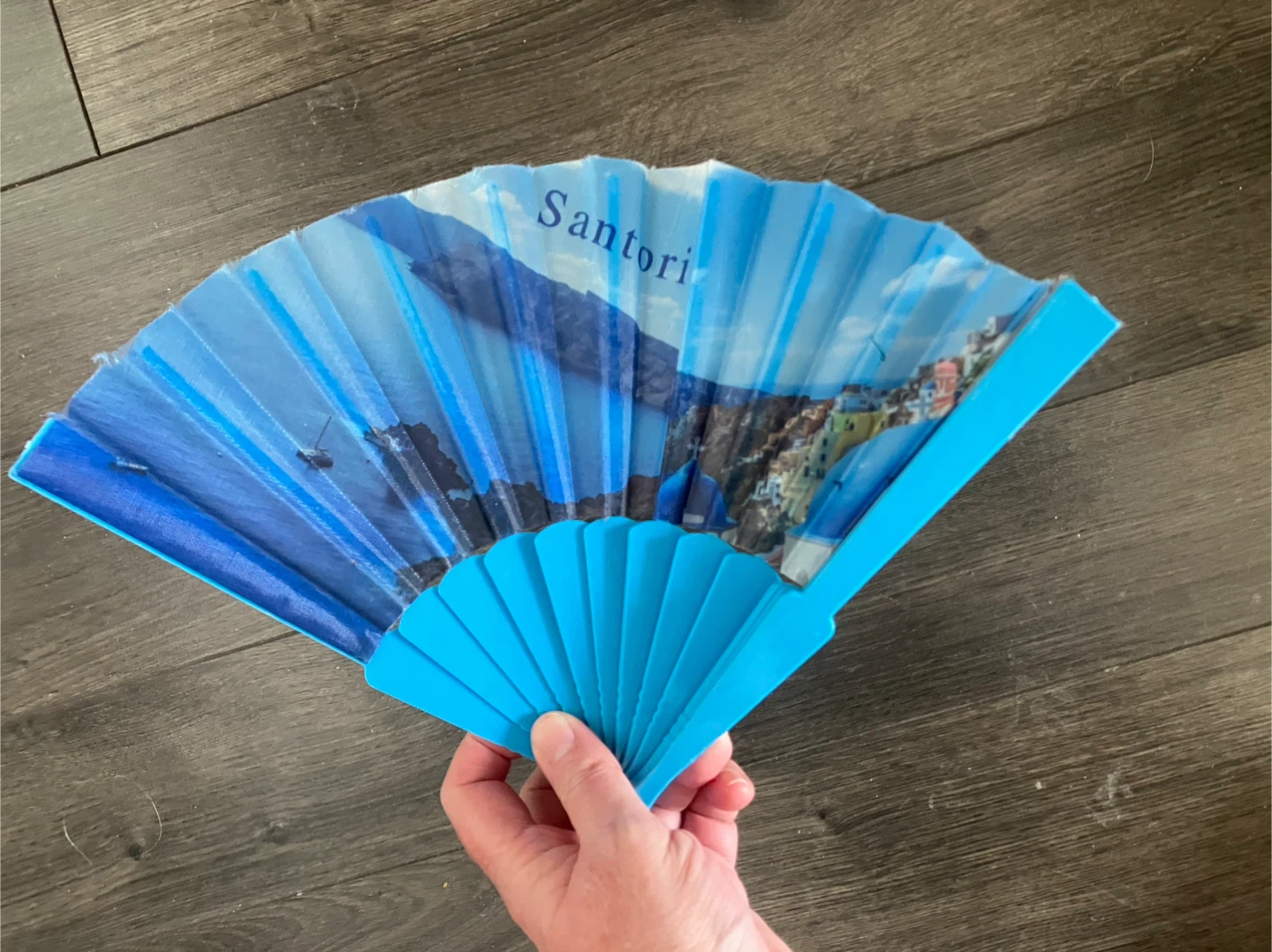 Santorini Folding Fan
