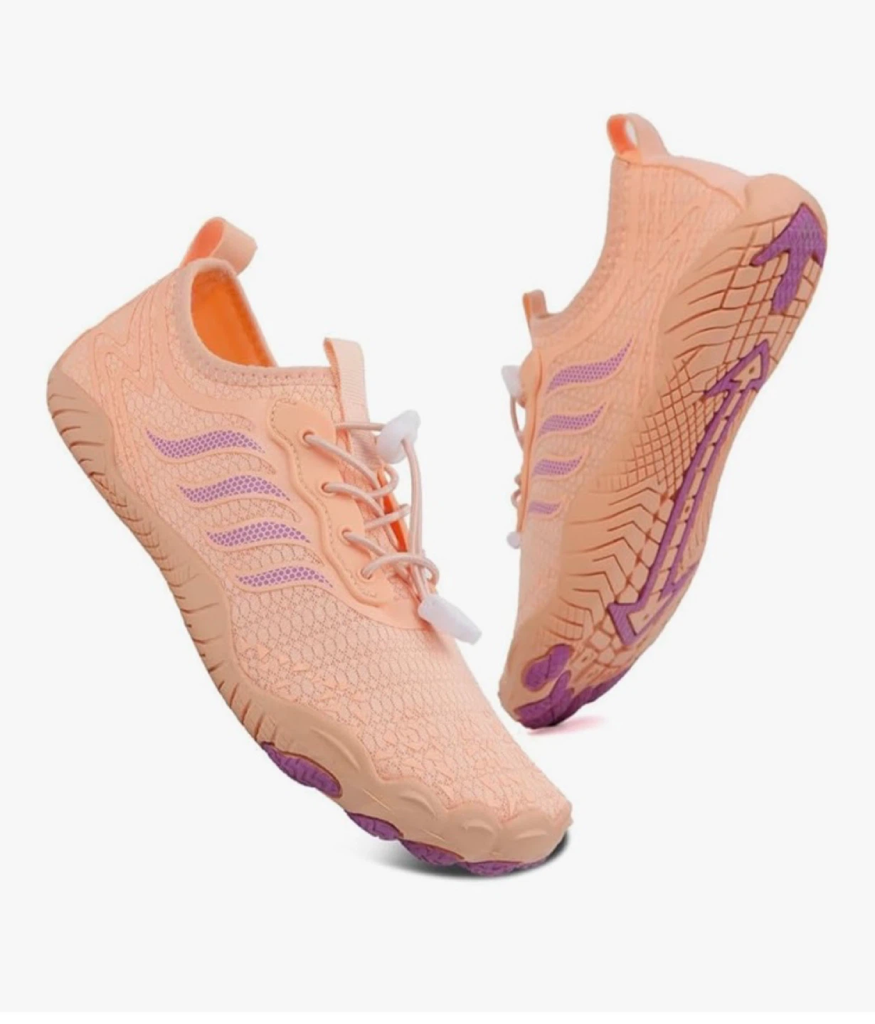 Peach Water Shoes with Purple Accents