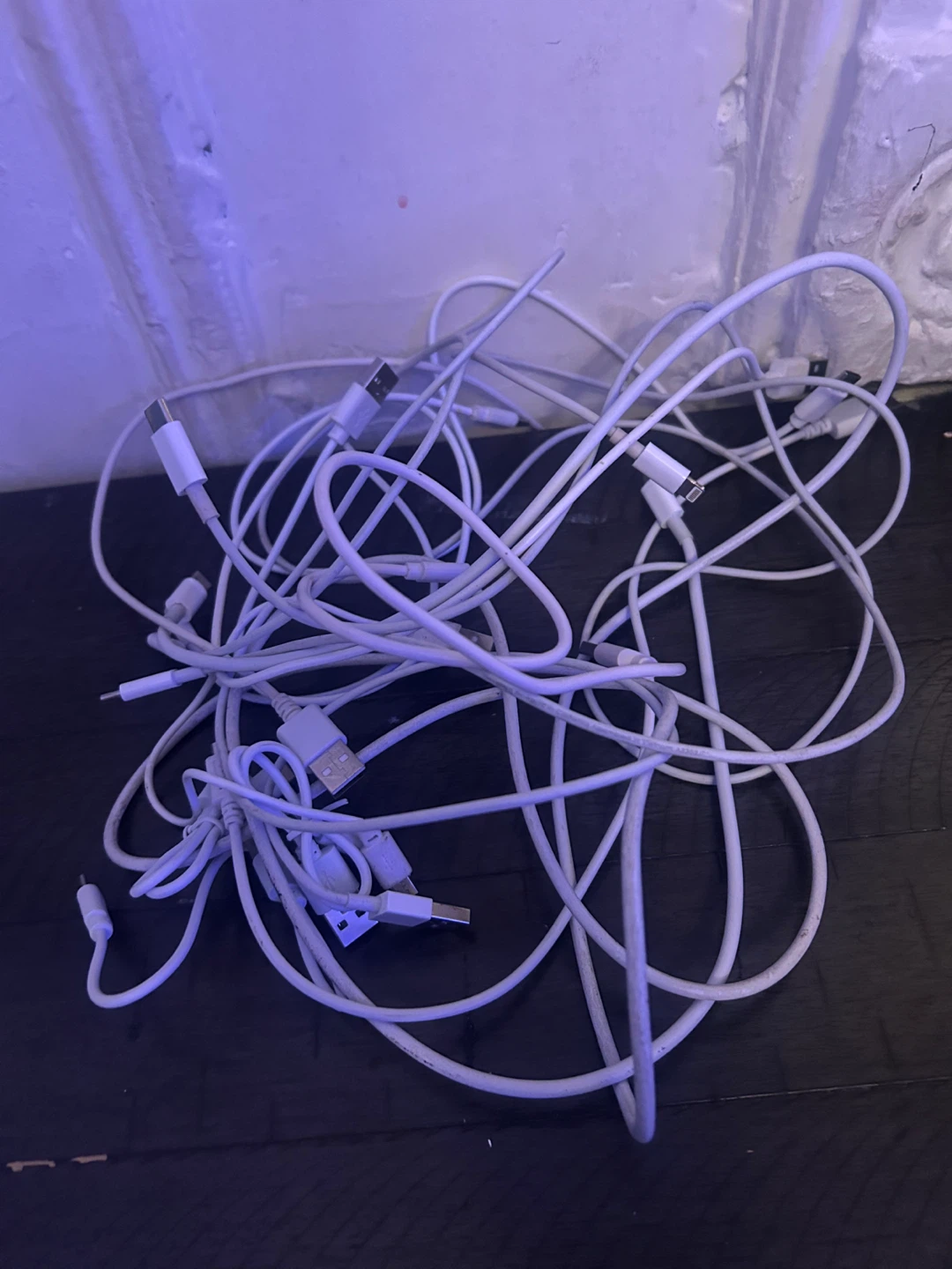 Assorted White USB Cables