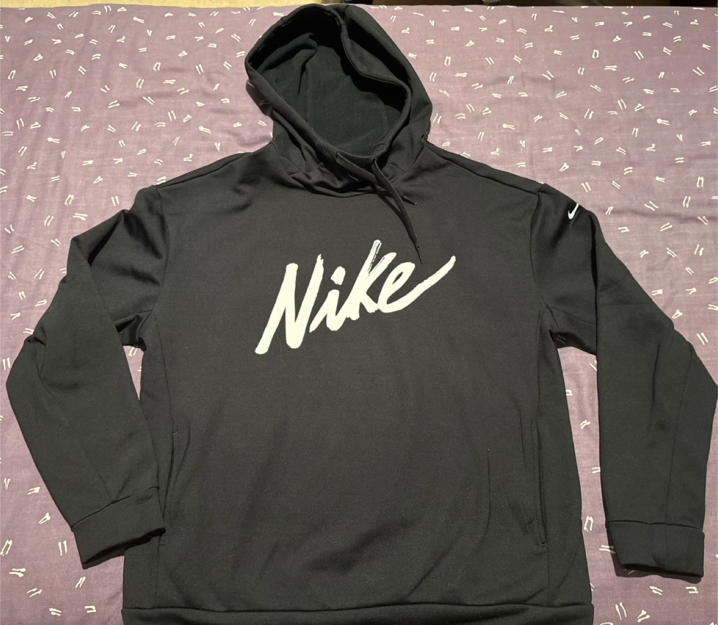 Nike Black Graphic Hoodie Size S
