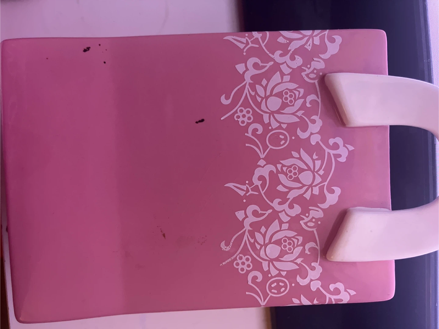 Pink decorative box with handle
